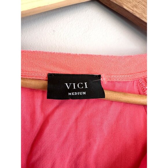 VICI Coral Mini Shift Dress Pullover Lightweight Comfy Lined Short Sleeve MEDIUM - Picture 5 of 8